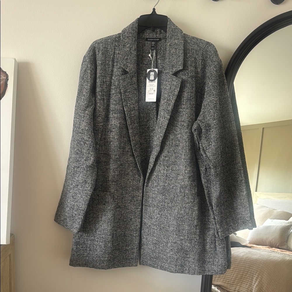 Eileen Fischer Organic Cotton Tweed Blazer Size 1x